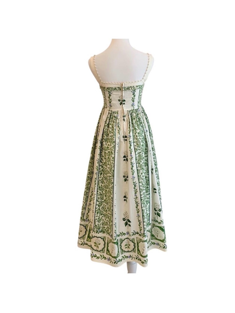 Agua by Agua Bendita Barbara Floral Cotton Midi Dress Size: Small - Picture 9 of 10